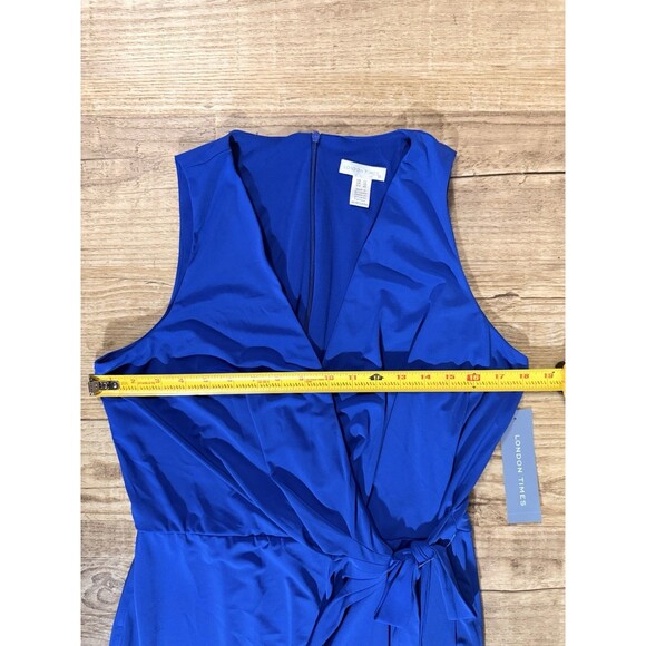 London Times Jumpsuit Royal Blue Sleeveless Stretch Size 12 NWT - Picture 6 of 7